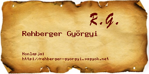 Rehberger Györgyi névjegykártya